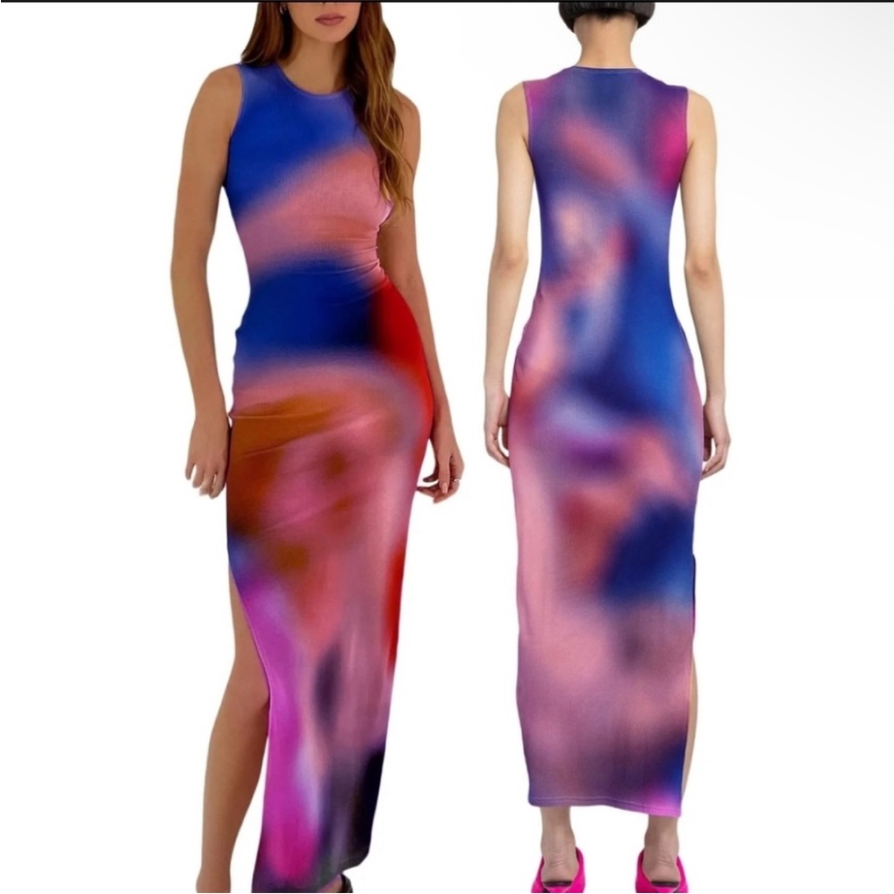 Multicolor Sleeveless Maxi Dress - Picture 2 of 6